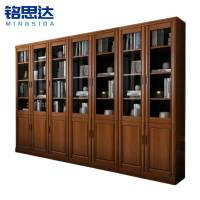 铭思达实木书柜七门台