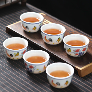 MULTIPOTENT茶杯仿古2.8亿明成化斗彩鸡缸杯 茶杯品茗杯功夫茶具主人杯
