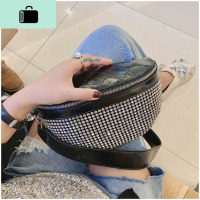 斜挎胸包女潮ins个性街头质感包包洋气镶钻石时尚女包NEW LAKE 黑色钻石女斜挎包