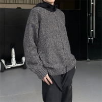 秋季新款潮牌美式复古慵懒风开衫毛衣男青少年长袖宽松针织衫外套