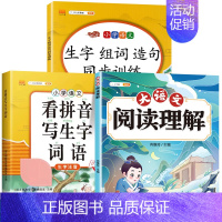 [3本]阅读理解+看拼音写词语+生字组词 二年级下 [正版]大语文阅读理解专项训练书人教版阅读理解强化训练题每日一练一二