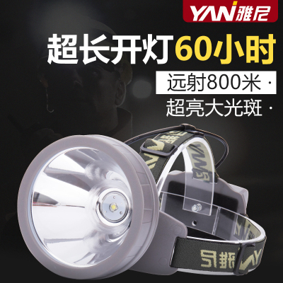 头灯强光三电充电头戴式氙气led电筒照明户外矿灯锂电池亮同款