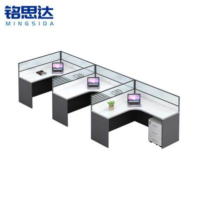 铭思达屏风工位F型三人位-含柜套