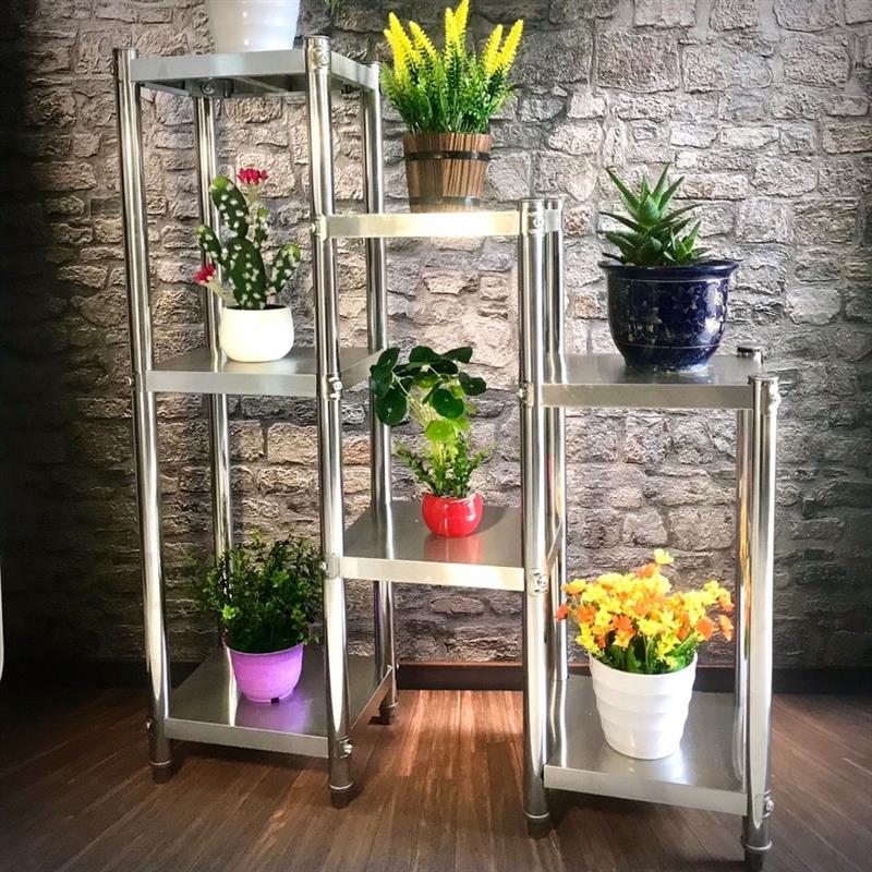 工匠时光室内花架子多肉阳台不锈钢落地式置物花架多层室外小盆栽墙角