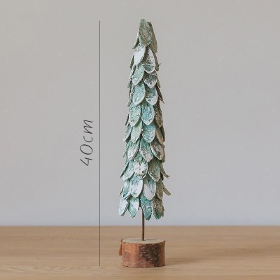 家柏饰(CORATED)原木圣诞树摆件森系森林风格橱窗咖啡馆童话装饰主题陈列 瓦松40CM