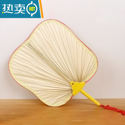 XIANCAI蒲扇夏天老式大蒲扇儿童宝宝手摇芭蕉扇夏季手工编织葵扇便携扇子 中国结黄柄芭蕉扇 一把(同款买二送大号蒲扇)