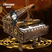 周同学手指钢琴周钢琴拼装模型木质摆件古典工艺品DIY拼装玩具