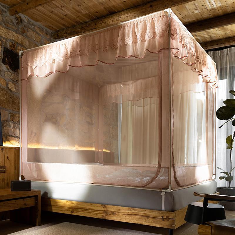 家柏饰(CORATED)新款蚊帐防摔儿童加密加厚坐床拉链公主风1.5米1.8m床家用2.0支架