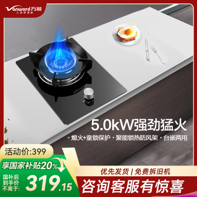万和(Vanward)一级能效 5.0kW燃气灶液化气灶具单眼灶 台式灶具嵌入式灶两用 燃气炉具自营 JZY-E6L90
