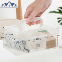 手提塑料透明收纳盒零食整理盒有盖储物盒桌面收纳箱小号带盖盒子 三维工匠