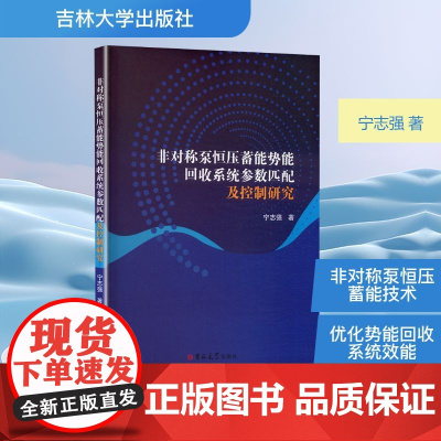 非对称泵恒压蓄能势能回收系统参数匹配及控制研究 宁志强 著 机械工程专业科技 正版图书籍 吉林大学出版社