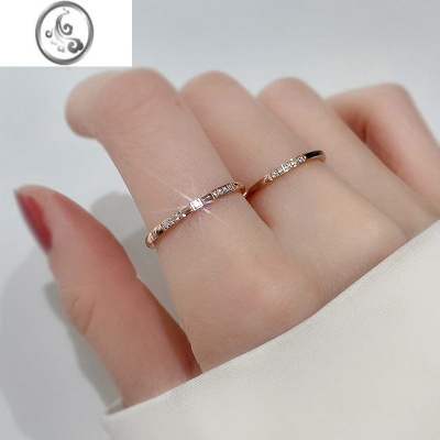 JiMi925银银一对戒指女2023新款小众设计感高级轻奢冷淡风食指戒