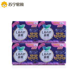 花王卫生巾 kao素肌敏感肌适用姨妈巾F系列夜用35厘米4包组合装