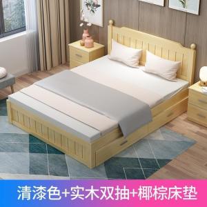 森美人床现代简约实木家具床架双人1.8米经济型1.5m欧式简易单人床1.2米