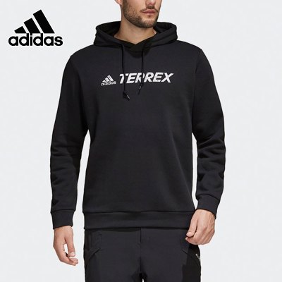 adidas阿迪达斯卫衣男装2021春季新款运动服连帽休闲黑色套头衫GL6107