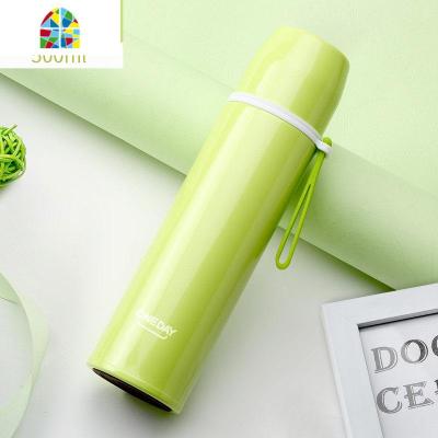 保温杯带盖带杯子男女士便携学生韩版清新文艺刻字定制瓶 FENGHOU 绿色500ml