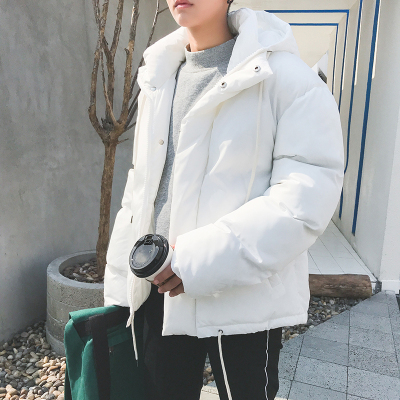 NEWLAKE冬季加厚棉衣男面包服韩版潮流棉袄冬衣短款2020新款白色连帽外套棉衣