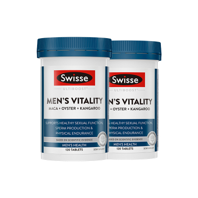 Swisse雄风片玛咖牡蛎袋鼠精华男士活力片120粒提振精力保持身体耐力*2瓶