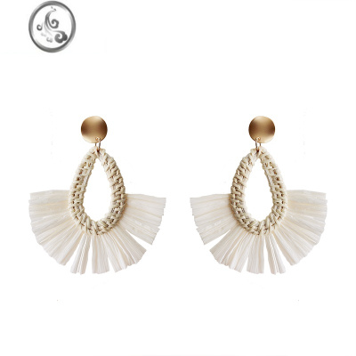 JiMi适合旅游度假风海边沙滩耳环女波西米亚耳坠夸张民族风耳饰耳夹