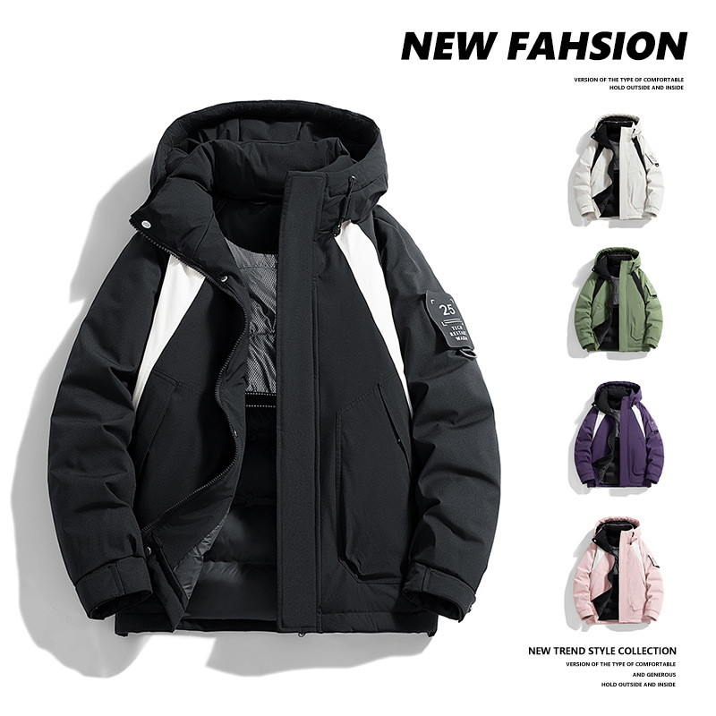 户外男装秋冬季棉衣男新款棉服加厚保暖潮牌工装夹克连帽棉袄外套