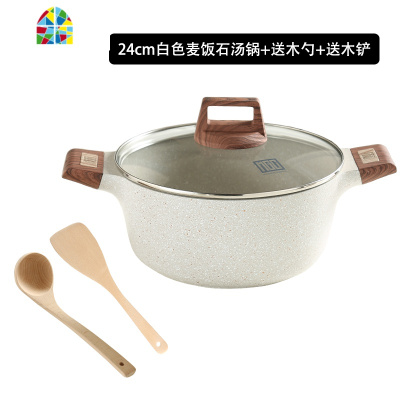 蒸锅蒸煮锅家用不粘锅汽锅双层蒸笼蒸格蒸屉汤锅电磁炉适用 FENGHOU 24cm灰色3-5人(3.9升)送勺铲