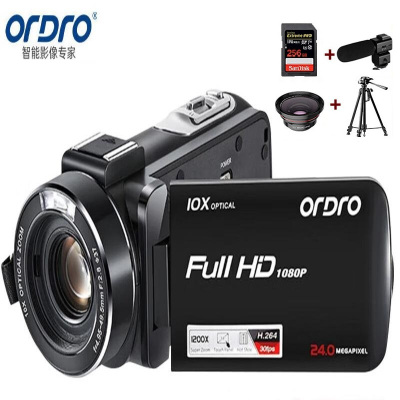 欧达(ORDRO)豪华版 摄像机光学变焦录像机高清直播DV摄影机家用手持婚庆旅拍会议vlog摄录一体机 Z82