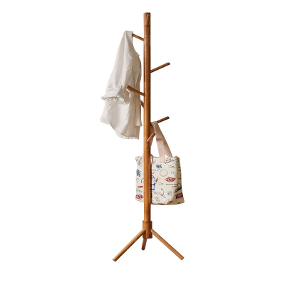 翌嘉YJ4122610 实木衣架落地卧室挂衣架内挂包架门口挂衣杆 3.5cm樱桃色三腿