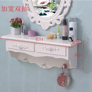 壁挂梳妆台镜卧室韩欧式小户型现代简约白色田园化妆台梳妆桌镜子