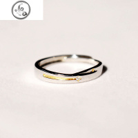 知了原创 星球坠落情侣戒指项链两用款纯银一对简约男女爱情信物 JiMi