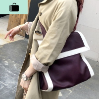 在花间2020韩国春季新款女包时尚百搭撞色宽肩带斜挎单肩大容量包NEW LAKE女斜挎包