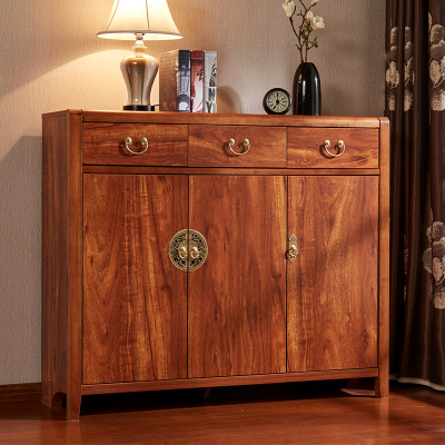 口鞋柜多功能实木经济型大容量玄关隔断新中式鞋柜简约超薄客厅