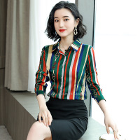 迪鲁奥(DILUAO)长袖重磅衬衫女2019年秋季装新款衬衣常规显瘦上衣