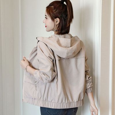 休闲风衣外套女短款2020新款秋韩版宽松夹克上衣女潮娜蜜雨(NAMIYU)