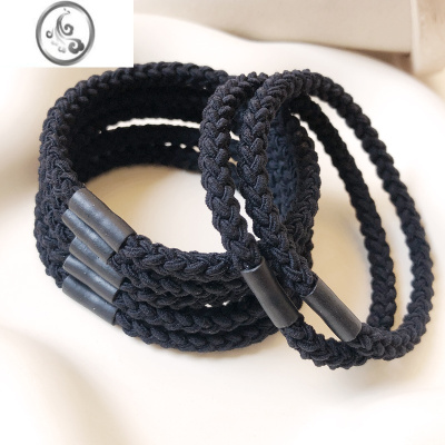 JiMi发饰头绳女扎头橡皮筋发绳绑头发圈皮套黑色简约高弹力扎头发皮筋