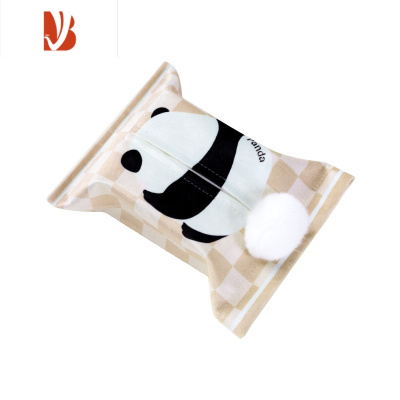 三维工匠予物集[熊猫花花]卡通纸巾套客厅车用纸巾收纳盒ins餐桌纸巾袋 C纸巾套