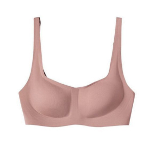 祼感方领无痕内衣女无钢圈小胸聚拢收副乳防下垂运动美背少女文胸