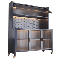 苏宁 质凡 现代简约厨房储物柜家用置物架餐边橱柜/ZF-CG008/1000*420*1570mm