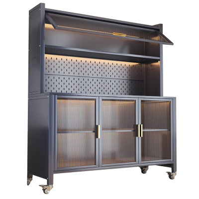 苏宁 质凡 现代简约厨房储物柜家用置物架餐边橱柜/ZF-CG008/1000*420*1570mm