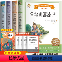 [全4册]六年级下册快乐读书吧 [正版]六年级下册快乐读书吧全4册 儿童文学 鲁滨逊漂流记尼尔斯骑鹅爱丽丝漫游奇遇记汤姆