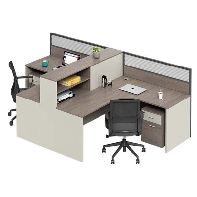 汉诺鑫威职员办公桌员工位卡座屏风位桌椅组合T型两人位[含柜/椅]