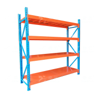 臻远 ZY4121547 中型货架置物架四层主架 蓝+橘红 1500*500*2000mm 200kg