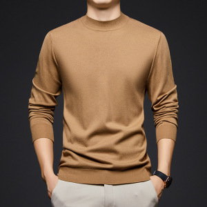 16针高密精仿针织衫男2025秋季新款半高领休闲打底男士毛衣