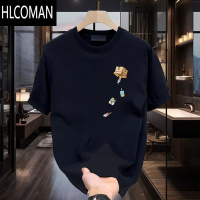 HLCOMAN夏季新款短袖T恤男美式痞帅高端圆领修身潮流街头半袖宽松百搭ins