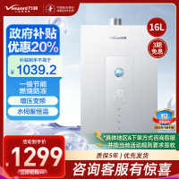 万和(Vanward) 燃气热水器家用速热16升大容量一级节能水伺服恒温 JSQ30-16M6