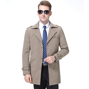 2023秋冬新款男士翻领中长款风衣大码上衣商务休闲男装外套风衣男特价品牌男士风衣外套加肥加大码210码