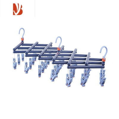 三维工匠塑料多头折叠晾衣架 秒收袜子夹 防风多晾衣夹 袜子晾衣架