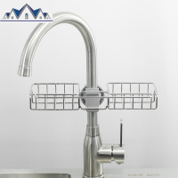 厨房收纳不锈钢水龙头置物架挂篮浴室沥水架水收纳架抹布架 三维工匠