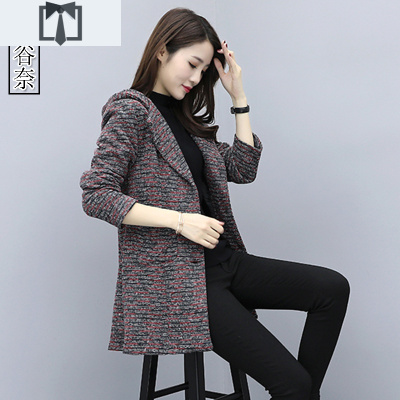 SUNTEK秋冬季毛呢外套女中长款2021新款大码风衣连帽大衣显瘦洋气质百搭风衣女