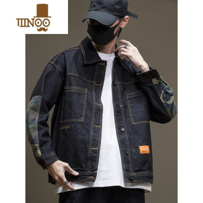 YANXU美式复古牛仔外套男2023秋季新款男生工装夹克男士高街潮牌上衣服
