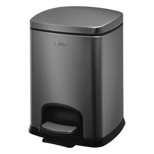 GNF垃圾桶8L不锈钢垃圾桶带盖脚踏式脚踩厨房客厅卧室卫生间家用内外双桶翻盖轻音缓降不沾指纹 方形桶